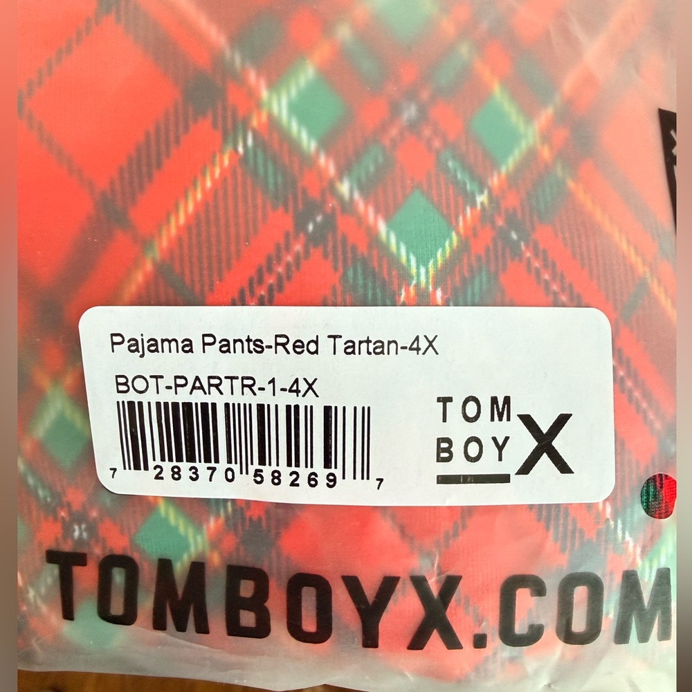 TomboyX Kids Red Tartan Pajama Pants - NWT - Size 4X